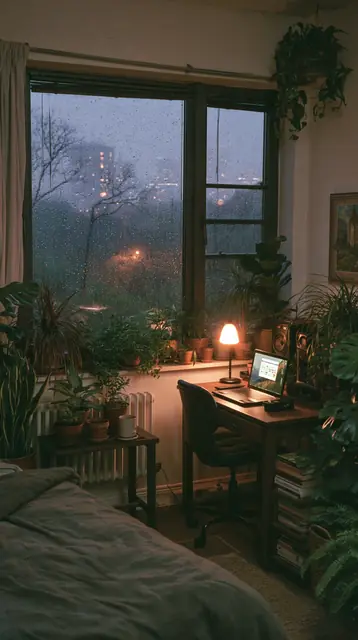 Rainy night bedrooms · Cinematic 1 — free cinematic lofi background, rainy night bedrooms