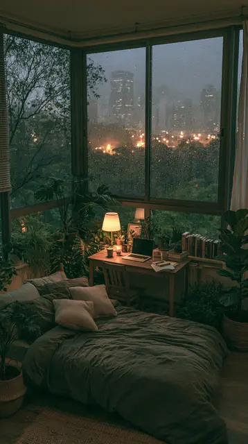 Rainy night bedrooms · Cinematic 2 — free cinematic lofi background, rainy night bedrooms