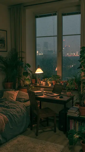 Rainy night bedrooms · Cinematic 3 — free cinematic lofi background, rainy night bedrooms