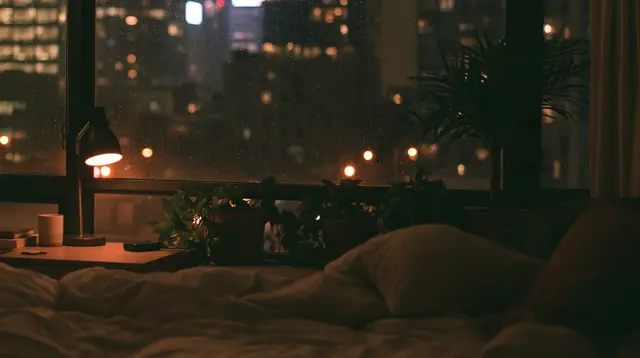 Rainy night bedrooms · Cinematic 9 — free cinematic lofi background, rainy night bedrooms