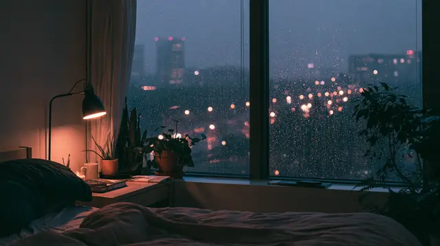 Rainy night bedrooms · Cinematic 11 — free cinematic lofi background, rainy night bedrooms
