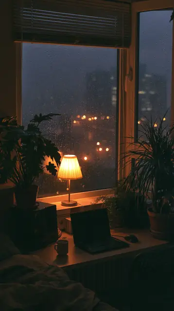Rainy night bedrooms · Cinematic 14 — free cinematic lofi background, rainy night bedrooms