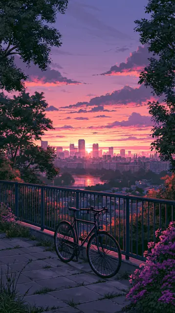 Rooftops at dusk · Lofi anime 1 — free lofi anime lofi background, rooftops at dusk