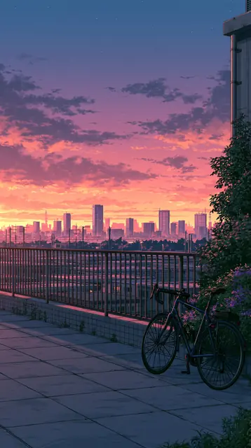 Rooftops at dusk · Cinematic 2 — free cinematic lofi background, rooftops at dusk