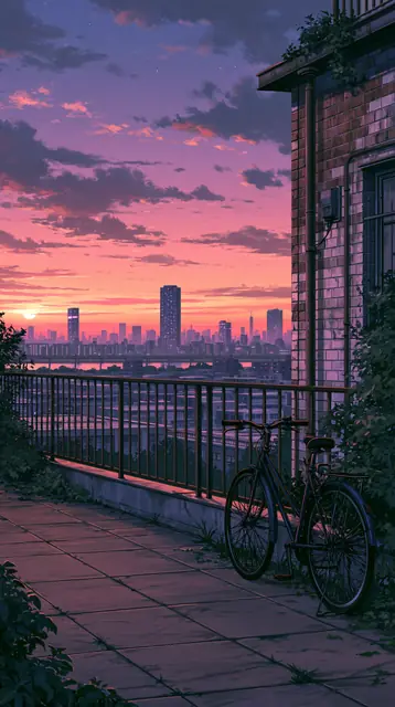 Rooftops at dusk · Cinematic 3 — free cinematic lofi background, rooftops at dusk