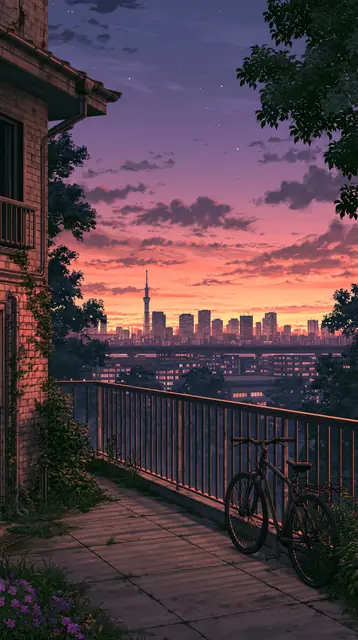 Rooftops at dusk · Cinematic 4 — free cinematic lofi background, rooftops at dusk